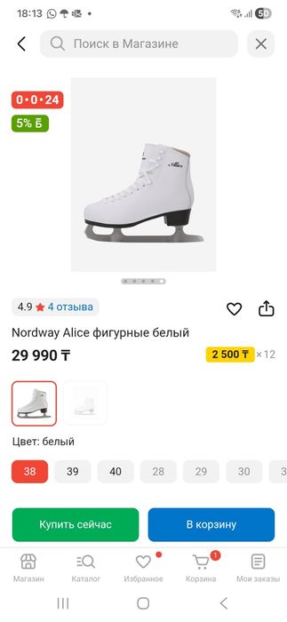 Коньки женские фигурные