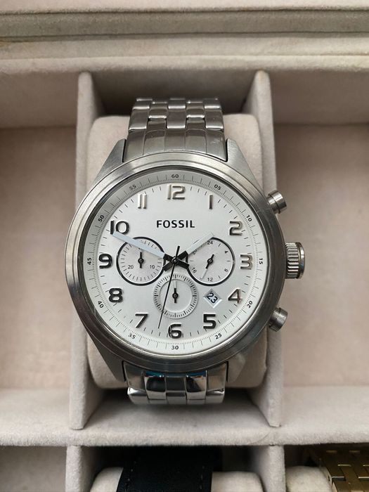 Ceas Barbatesc Fossil BQ1028 Argintiu, otel inoxidabil