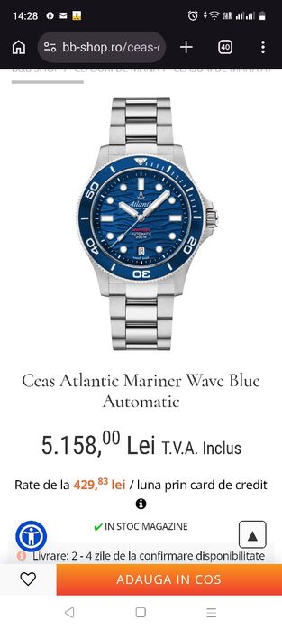 Ceas Elvețian Atlantic Automatic