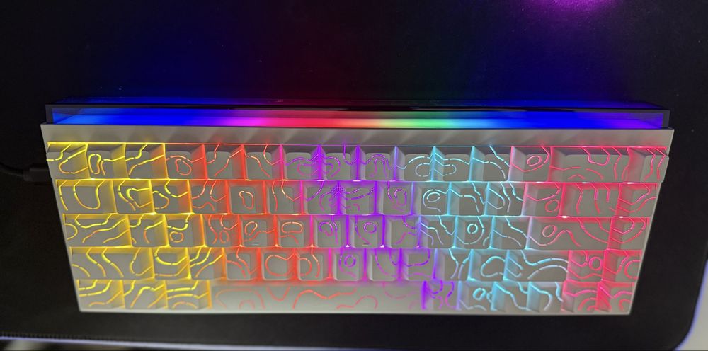 Tastatura mecanica 60% | White Topografic RGB