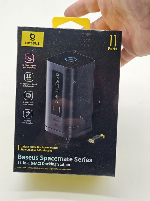 Statie de andocare 11 in 1, extindere la 3 monitoare, cu buton blocare