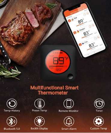 Безжичен термометър за месо BFOUR BF-5, цифров Bluetooth