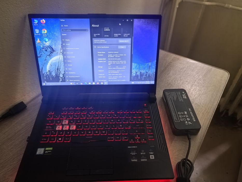 Leptop asus tuf i7 9750H 16g displei 15.6 gtx 1650