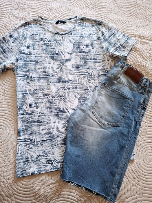 Дънков панталон и тениска H&M  158/164 S