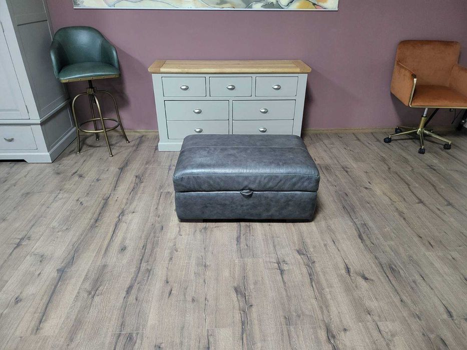 Сива кожена табуретка с функция ракла