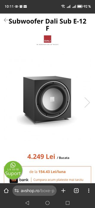 Subwoofer Dali sub e-12f