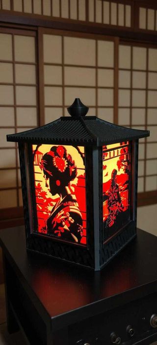 Lampa japoneza Kiyomi, LED, RGB cu telecomanda