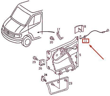 Жило За Вътрешно Отваряне На Предна Врата, Mercedes, Sprinter W901,