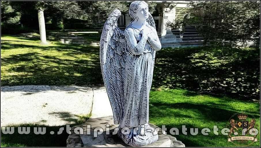 Statuetă îngeraș mare, gri patinat, model S20.