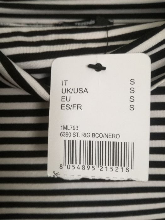 Блуза   бяла  на черно рае Tezenis