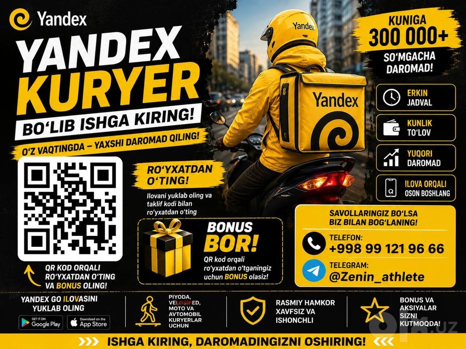 Salom! Yandex Eats bilan yetkazing.