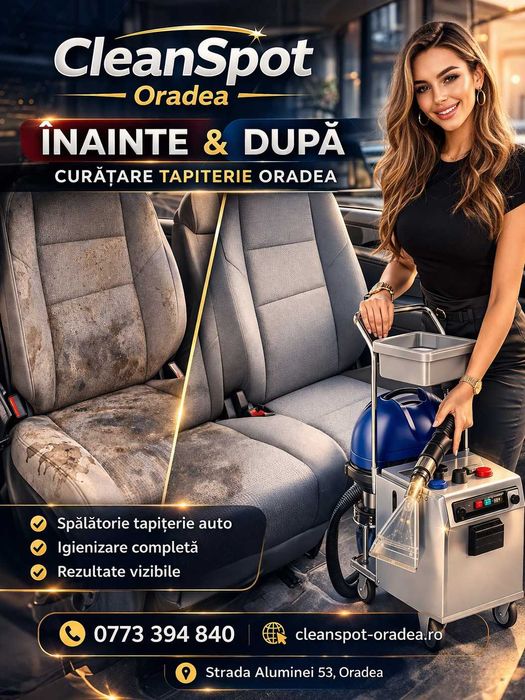 Curatare tapiterie Oradea spalare tapiterie auto canapele saltele detailing interior auto igienizare tapiterie Oradea spalatorie auto profesionala