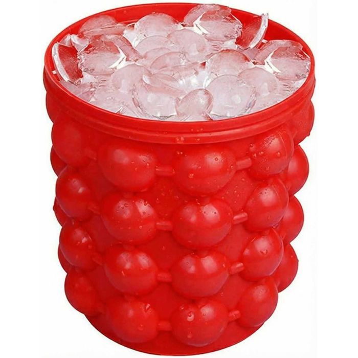 Galeata silicon pentru gheata 2 in 1 forma cuburi si frapiera bauturi