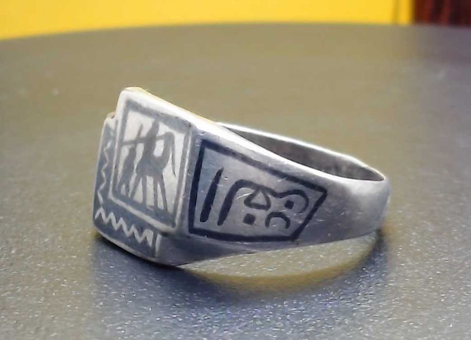 Inel argint etnic | călătorii deșert (bărbat, copil, cămilă)