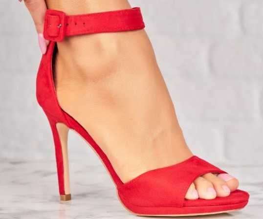 Sandale stiletto rosii, marimea 40