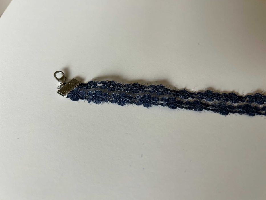 Дамски чокър - тъмносиня дантела