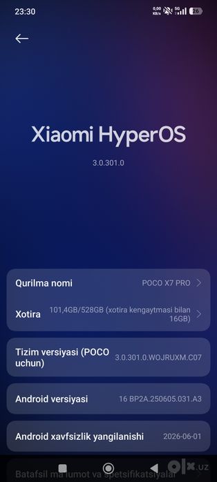 Poco X7 PRO sotiladi bir qol ovchilmagan