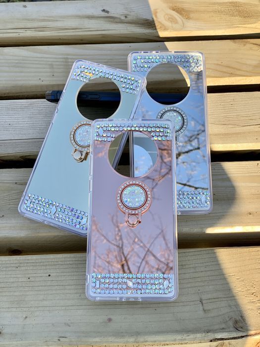 Husa oglinda, pietricele + inel pt. Huawei P40 Lite 5G , Mate 40 Pro