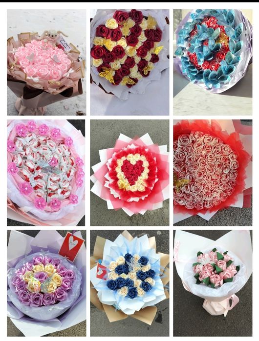 Букет из лент тюльпаны