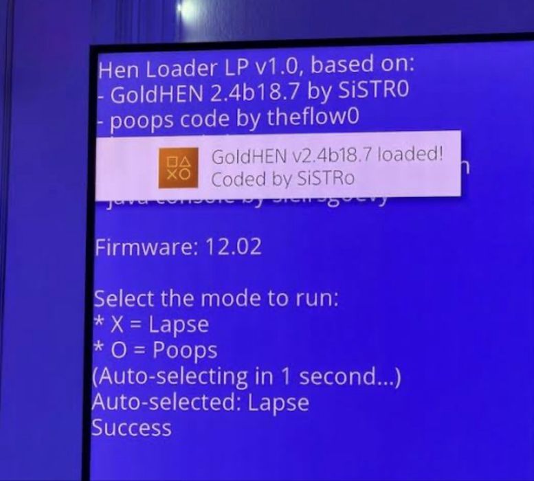 Goldhen PS4 Jailbreak Henloader fw 9.00 - 12.52 Lapse Poops modare