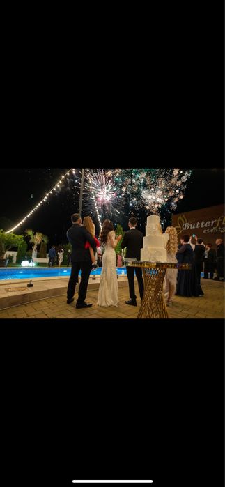 Fum greu,gheata carbonica,artificii interior_exterior , porumbei albi