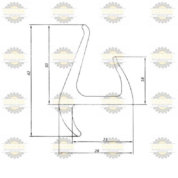 Уплотнитель 25мм для ворот резиновый