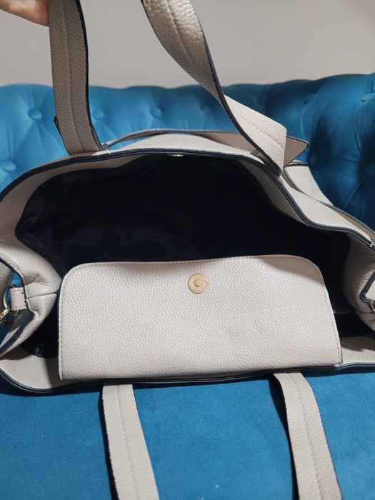 Geantă damă bej/nude tip Tote (încap documente A4 / Laptop) H&M