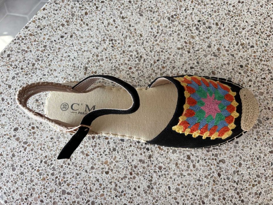 Espadrile dama etno negre