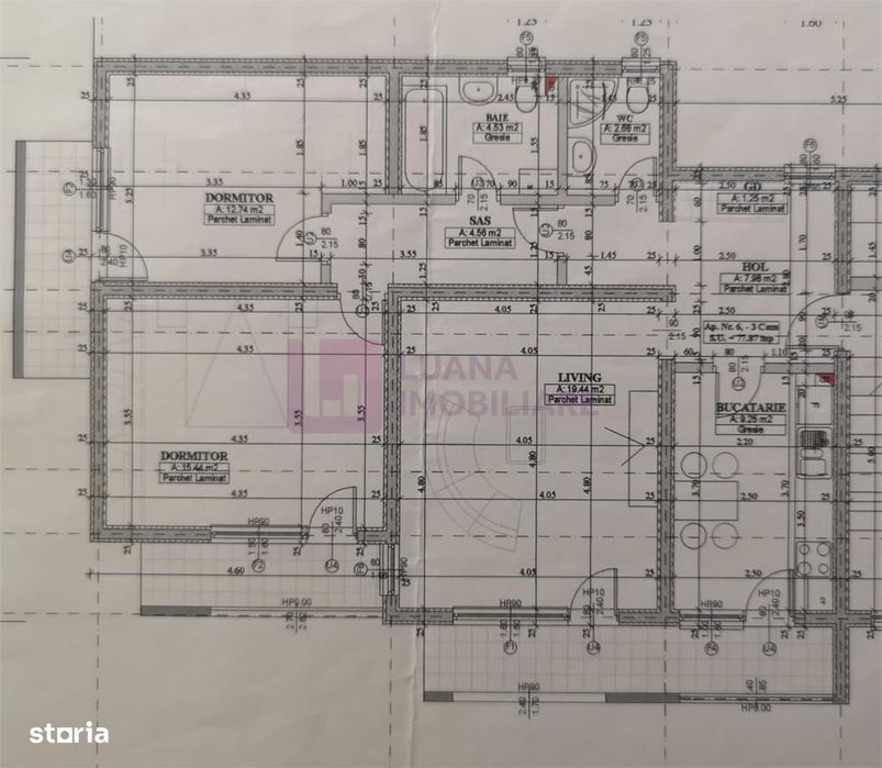 Apartament 3 camere de inchiriat | 2 bai | pivnita | Strand 2 |