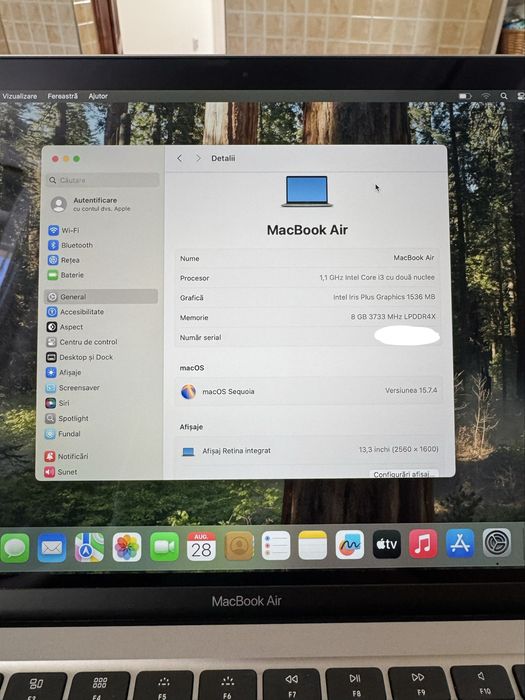 Apple MacBook Air 13” 2020 A2179 | i3 | 8GB RAM | SSD 256GB | Retina | Baterie 91%