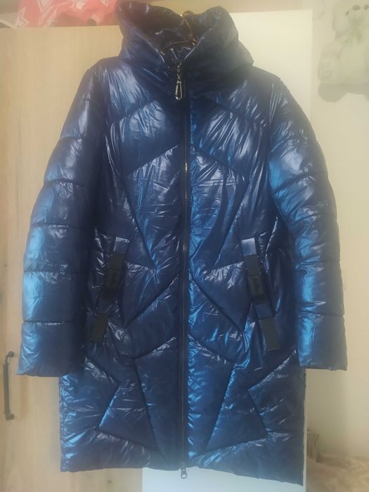 Пуховик, синий теплый