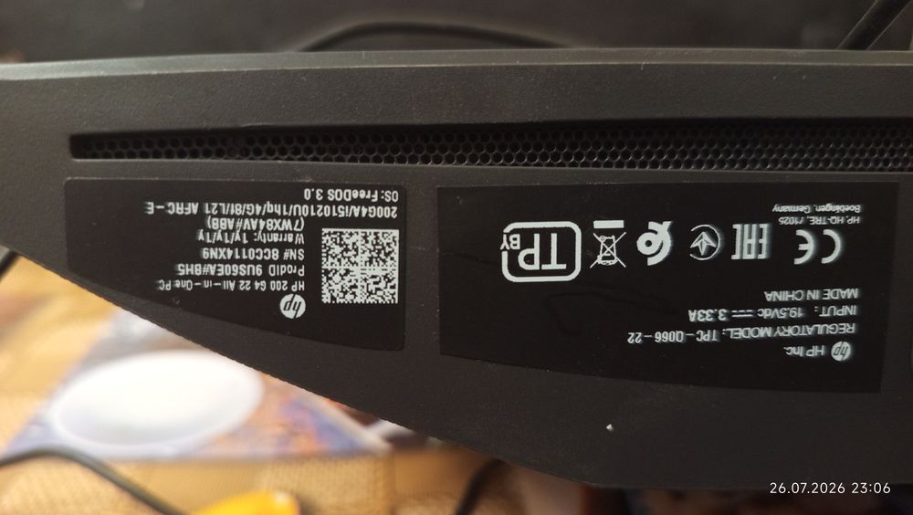 TPC-Q066-22 — это номер модели корпуса моноблока HP All-in-One PC, кот