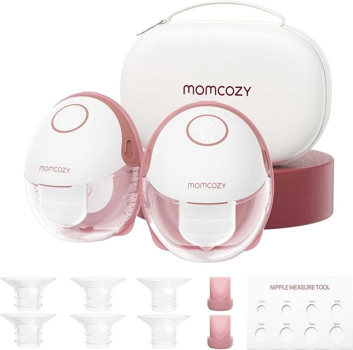 Електрическа помпа за кърма Momcozy M6 Mobile Style в розово/червено.