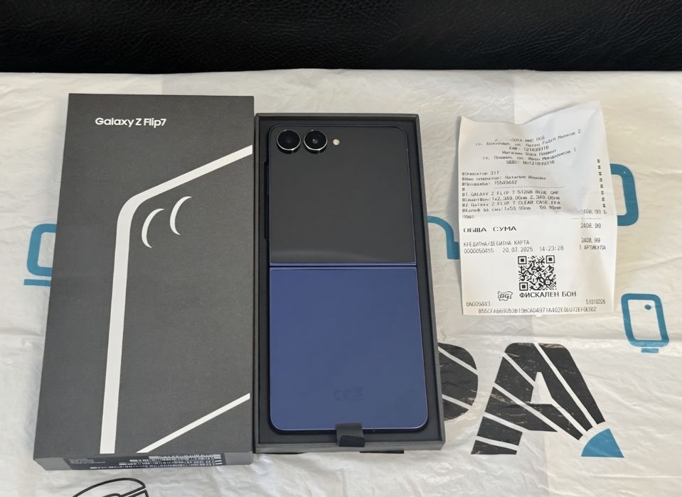 КАТО НОВ 512GB Samsung Z Flip 7 Зора Гаранция 2027г. Blue / Син