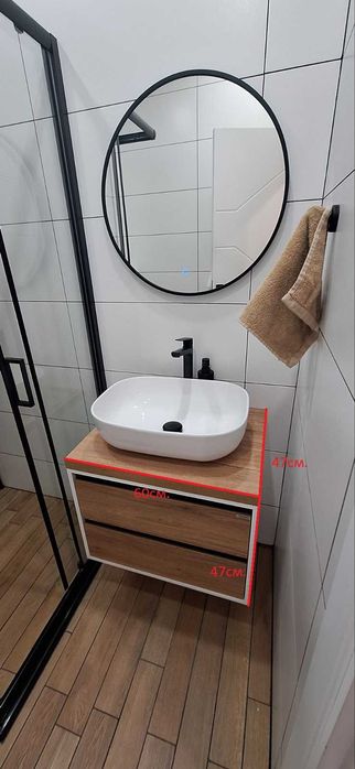 Комплект Единичен шкаф за баня Кейптаун (TRIANO) с 2 чекмеджета