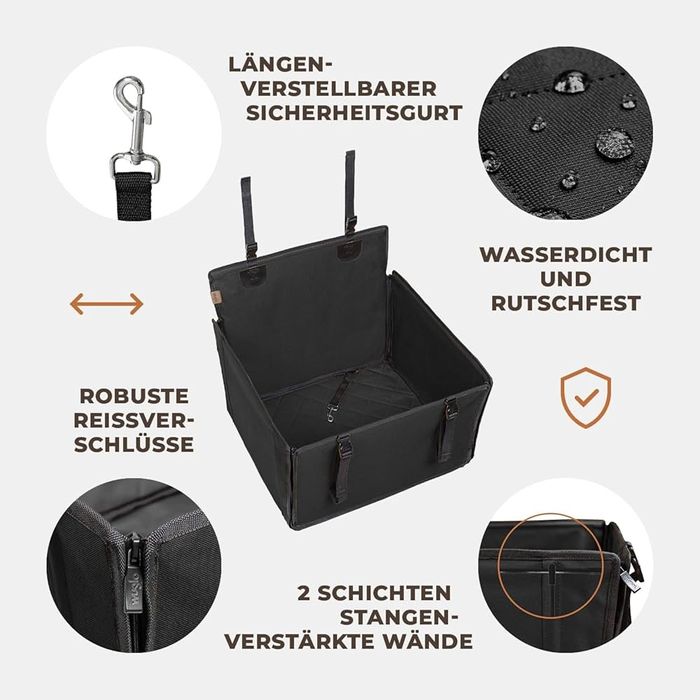 Супер стабилна седалка/ сгъваем твърд кош за куче за кола. Размери SML