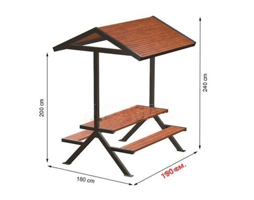 Беседка от метал и дърво