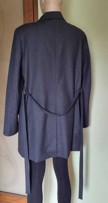 Blazer/sacou lung COS, culoare gri, lana 80%, marimea 44