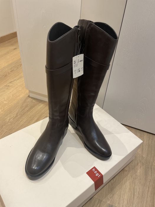 Hogl Кожени ботуши в тъмно кафяво