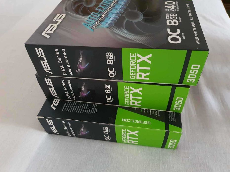 3 Placi video Asus Dual RTX 3050 OC 8GB GeForce - Pachet noi sigilate