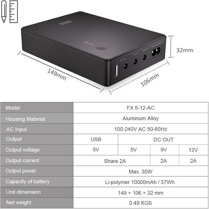 Shanqiu Mini UPS Battery Backup