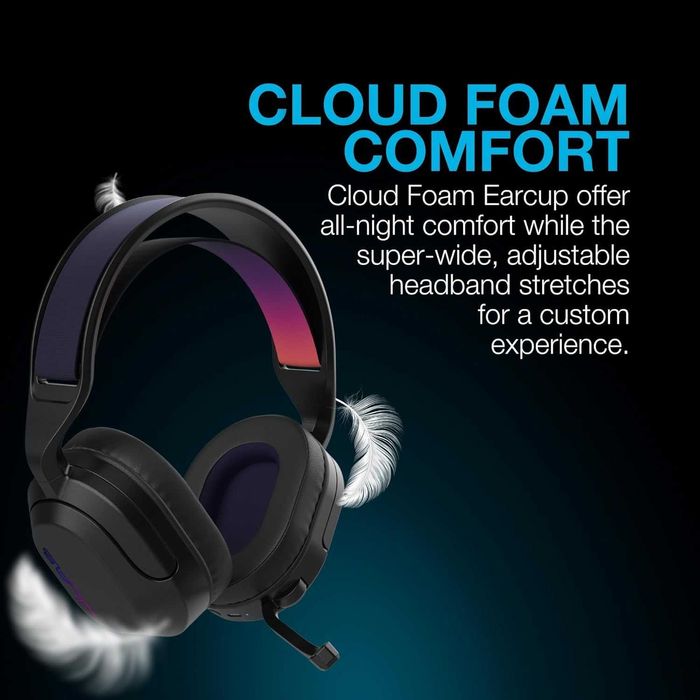 JLab Nightfall Безжични слушалки за игри с микрофон, 50 мм драйвер