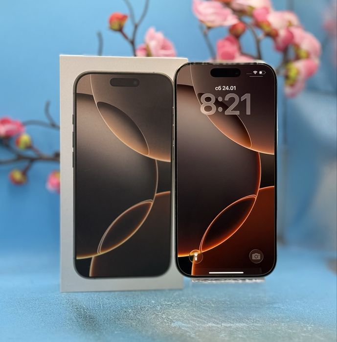 ГАРАНЦИОНЕН!!! Apple iPhone 16 Pro, 128GB,Desert Titanium + аксесоари