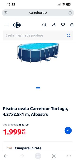 Piscină  cadru metalic 4,27x2,50x1 m SIGILATĂ!