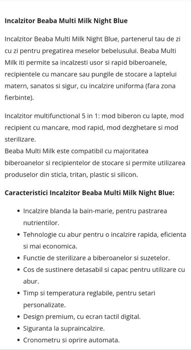 Încălzitor Beaba Multi Milk Night Blue