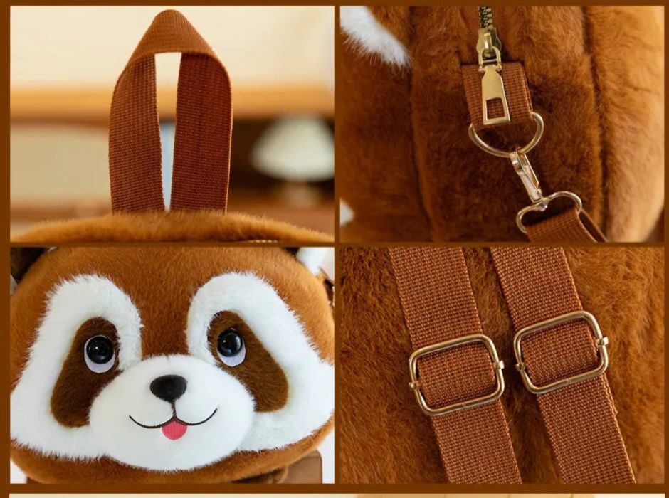 3D Плюшена Раница Чанта Червена Панда, Плюшена Панда Чанта Red Panda