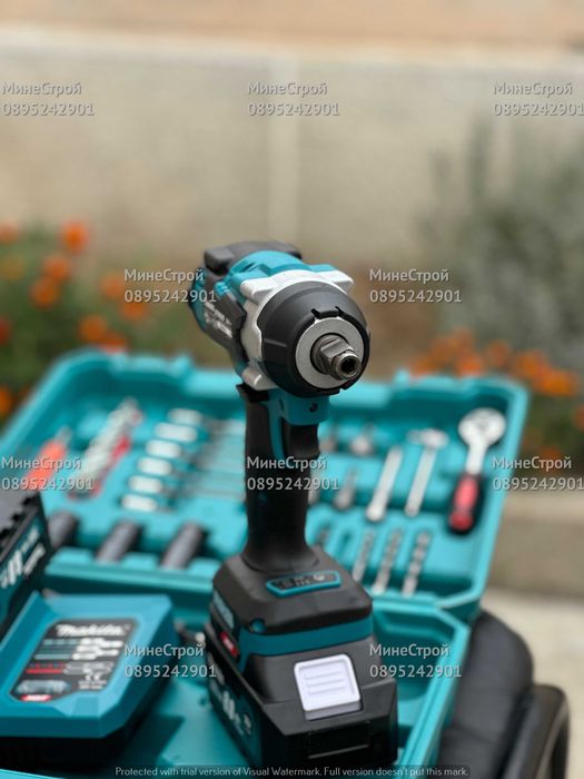 Акумулаторен БЕЗЧЕТКОВ Гайковерт Makita 36v 8ah Макита 35 части ПРОМО
