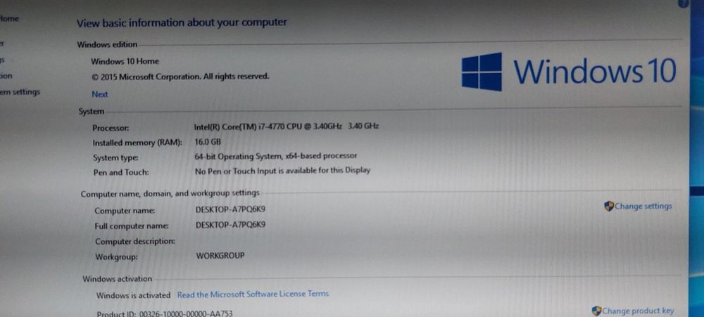 Unitate centrala PC Procesor I7 4770