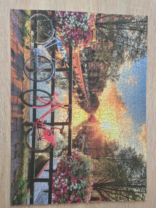 Puzzle Biciclete in Amsterdam - Lemn - 1010 piese