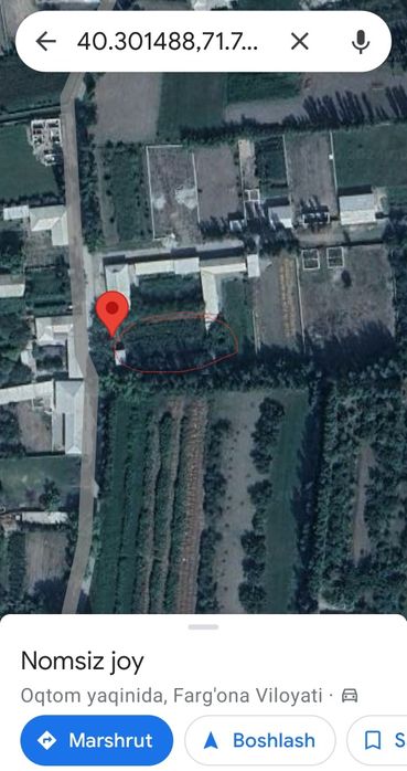 4сотх 22м×18м кадастр хужаттлари жойида Буш ер уй куриш учун жуд